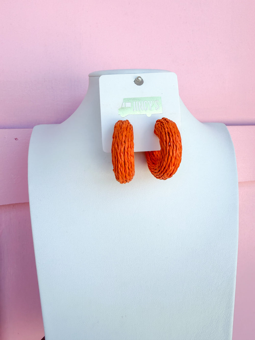 Raffia Daze Hoop Earring - Orange