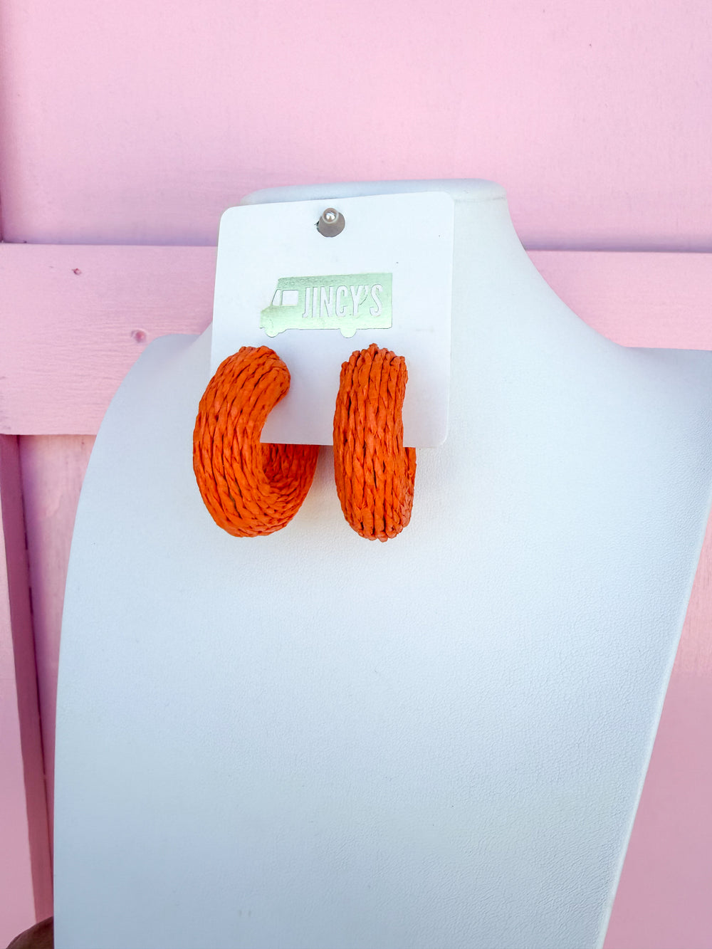 Raffia Daze Hoop Earring - Orange