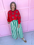 Statement Stripe Skirt - Green