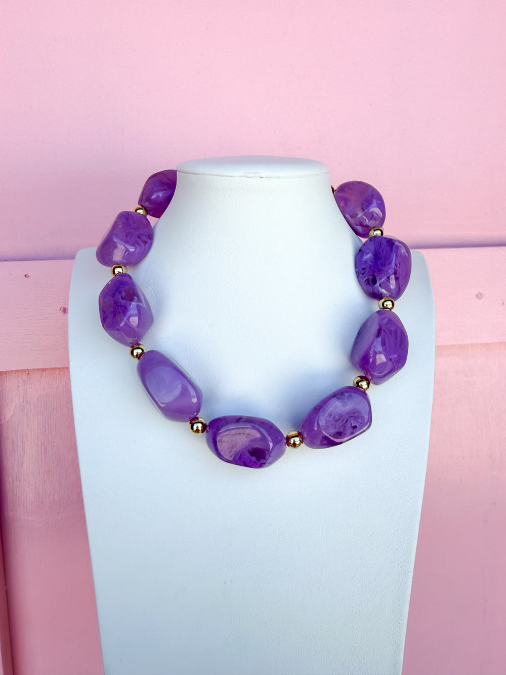 Statement Maker Necklace - Purple