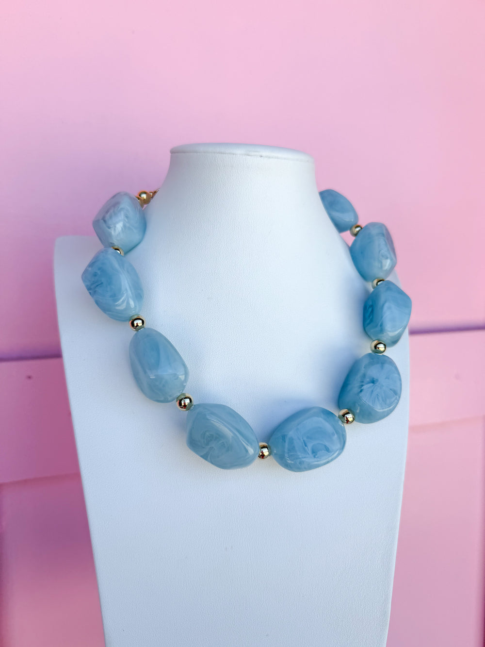 Statement Maker Necklace - Sky Blue