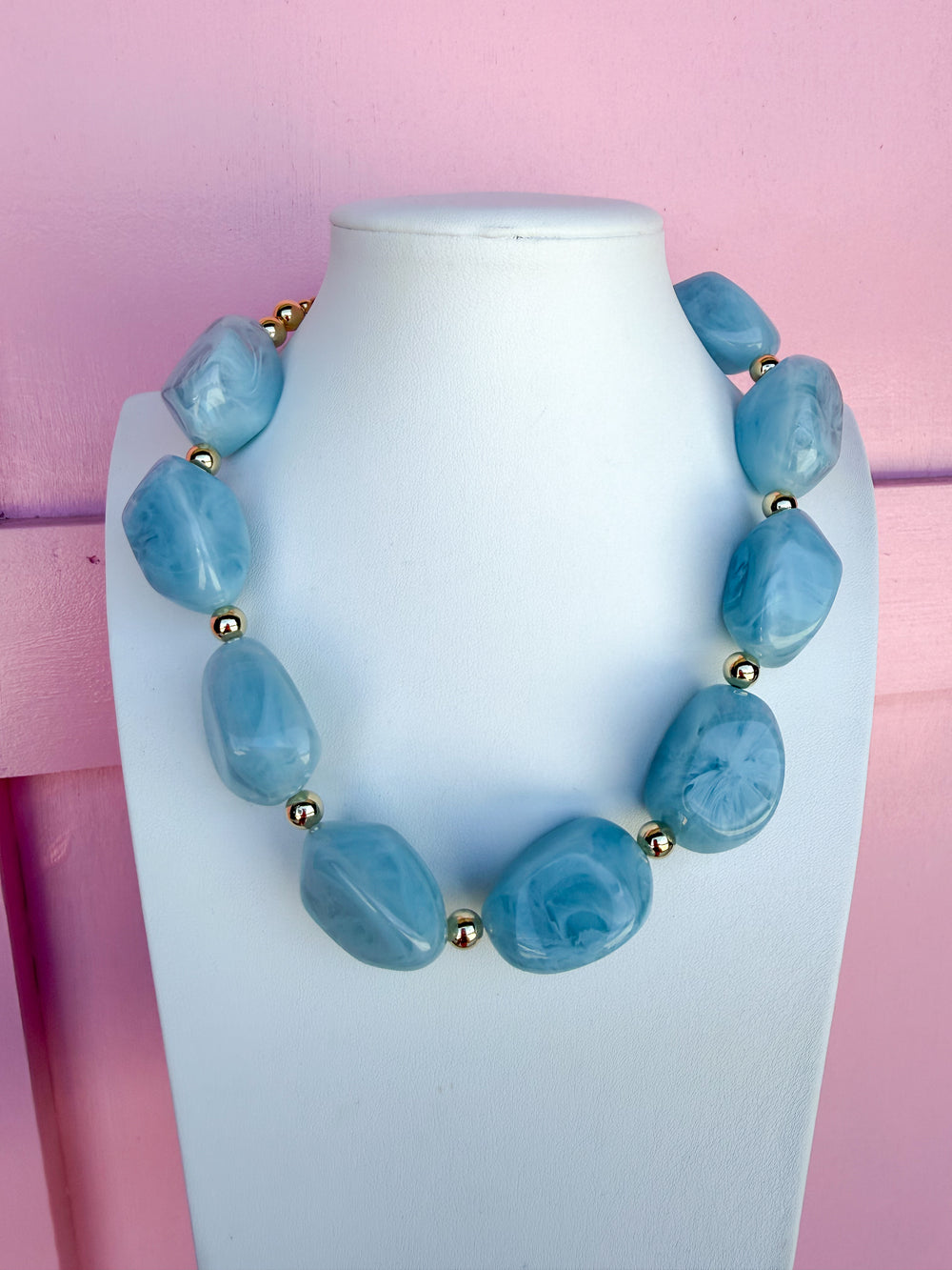 Statement Maker Necklace - Sky Blue