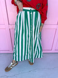 Statement Stripe Skirt - Green