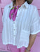 front full button white collared short sleeve lightweight womens boutique jincy's
