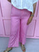 pink white gingham pants button and zipper closure pockets womens boutique jincy's 