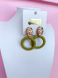 Everyday Raffia Earrings - Olive
