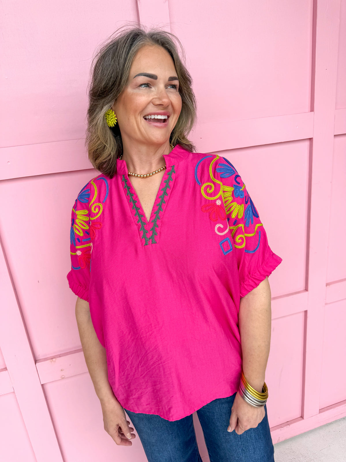 Charming Cues Top - Fuchsia