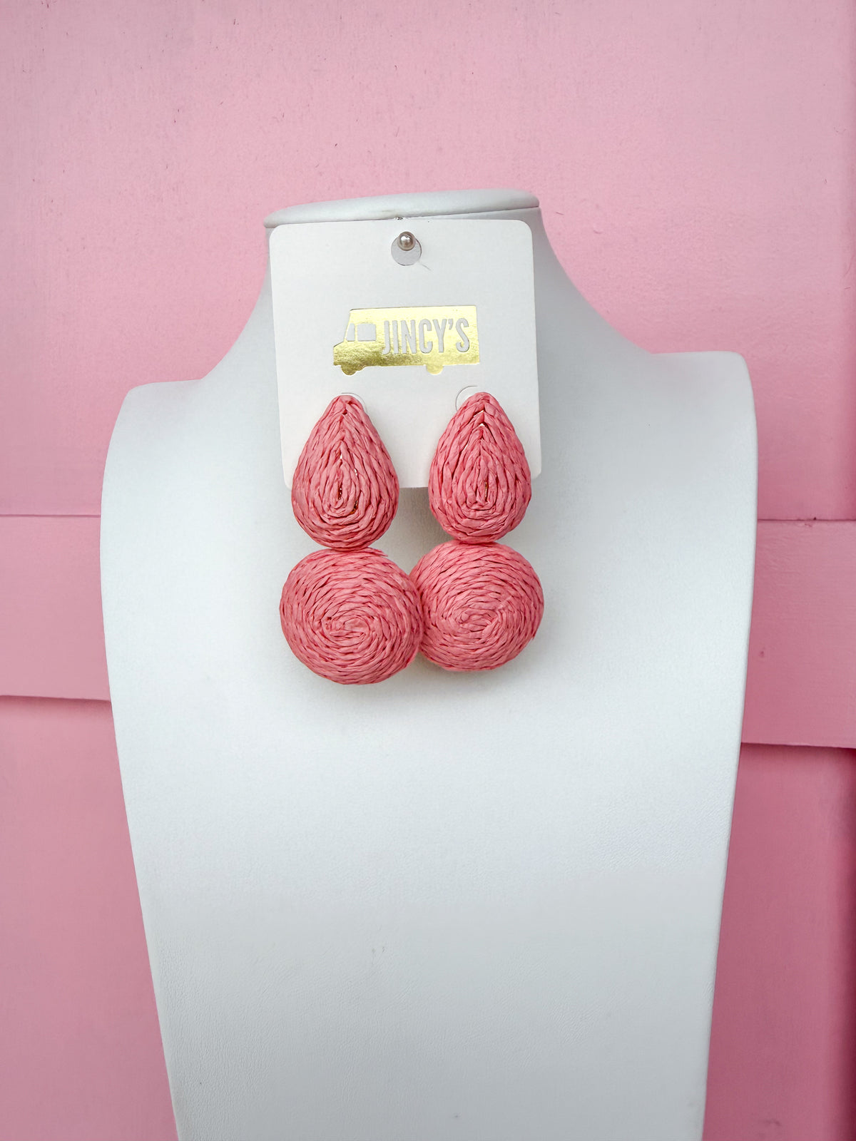 Raffia Wonders Earring - Light Pink