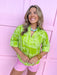 green white design vneck collared dolman sleeves womens boutique jincy's 