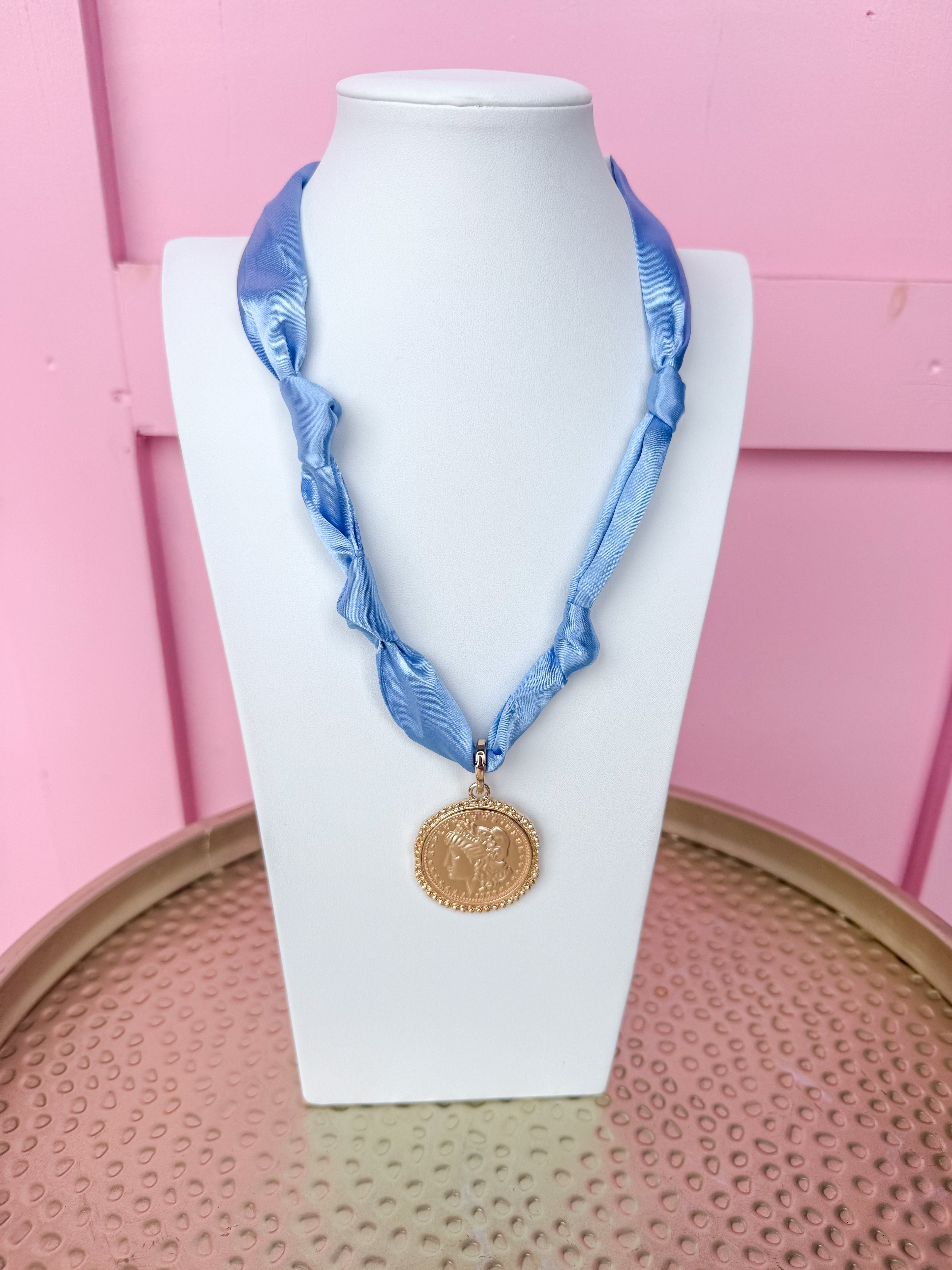 gold coin scarf necklace adjustable jewelry womens boutique jincy's