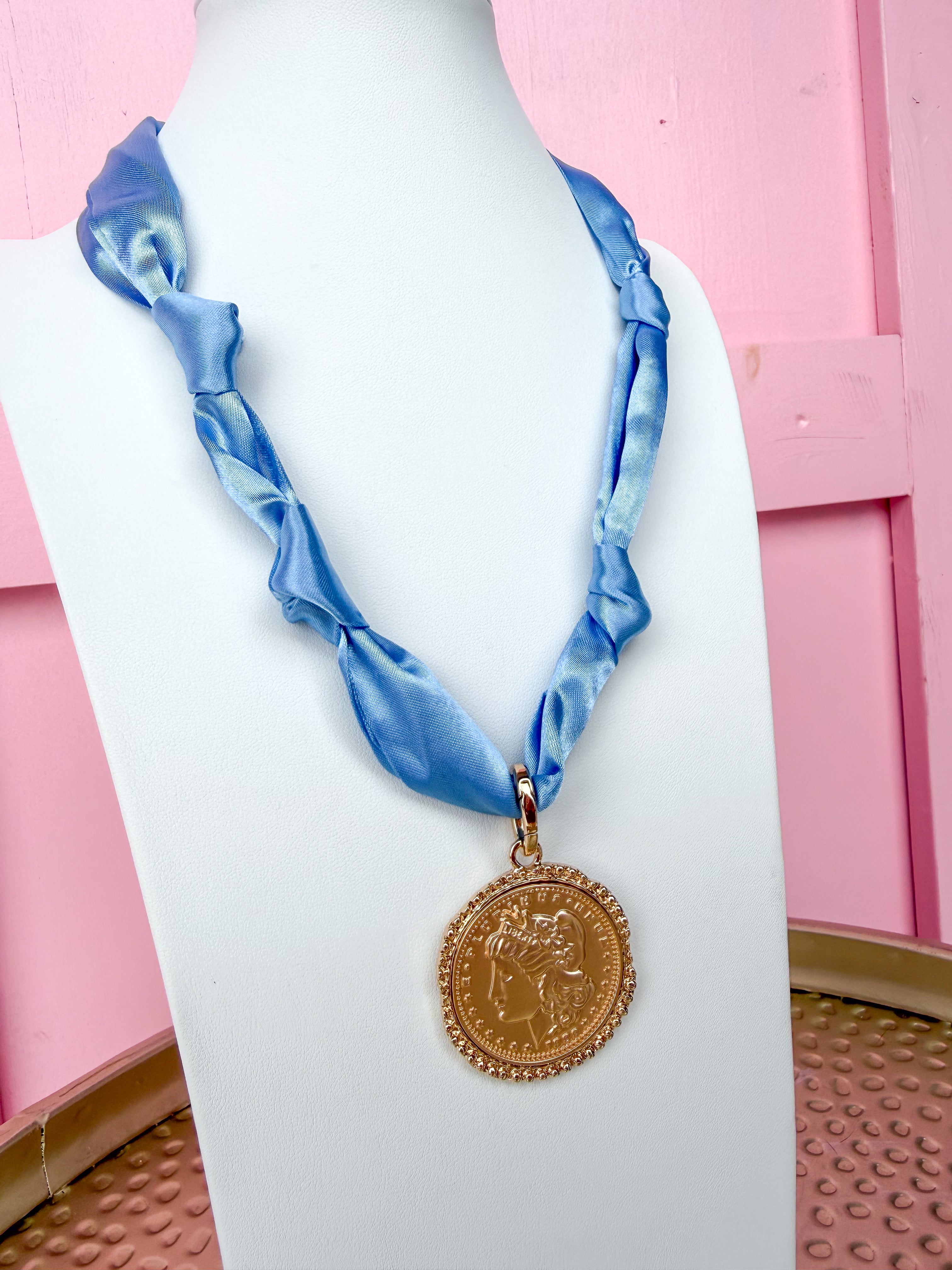gold coin scarf necklace adjustable jewelry womens boutique jincy's