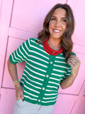 Stripe Standard Top - Kelly Green