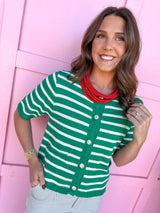 Stripe Standard Top - Kelly Green
