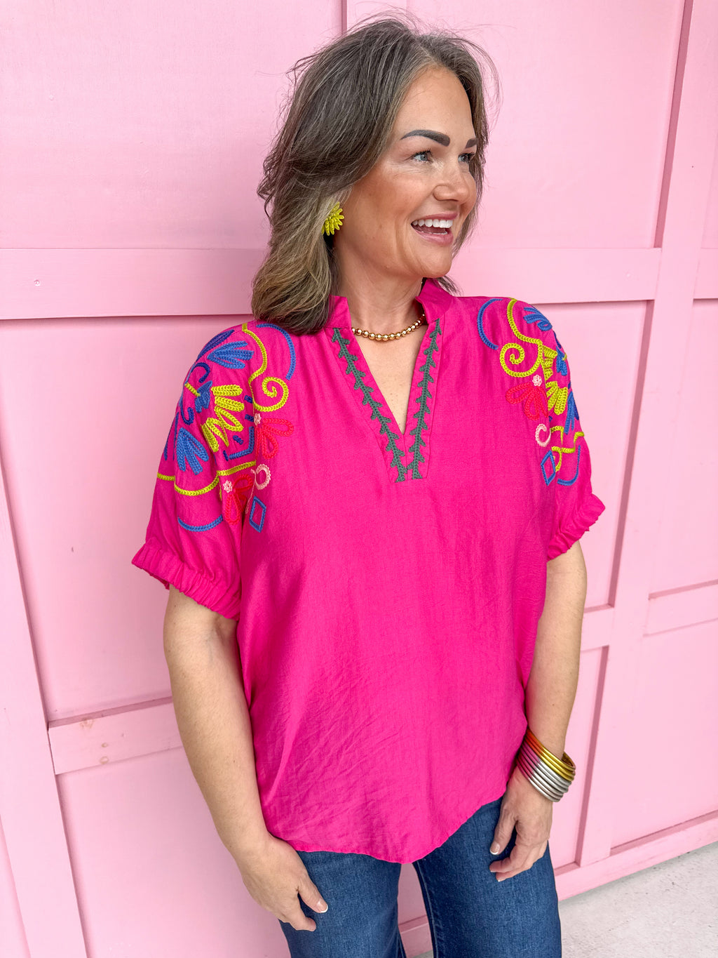 Charming Cues Top - Fuchsia