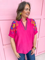 Charming Cues Top - Fuchsia