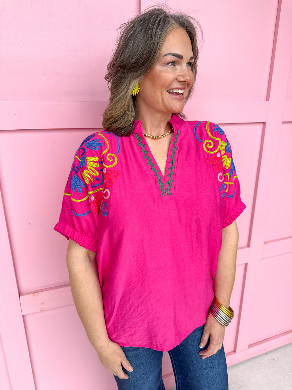 Charming Cues Top - Fuchsia