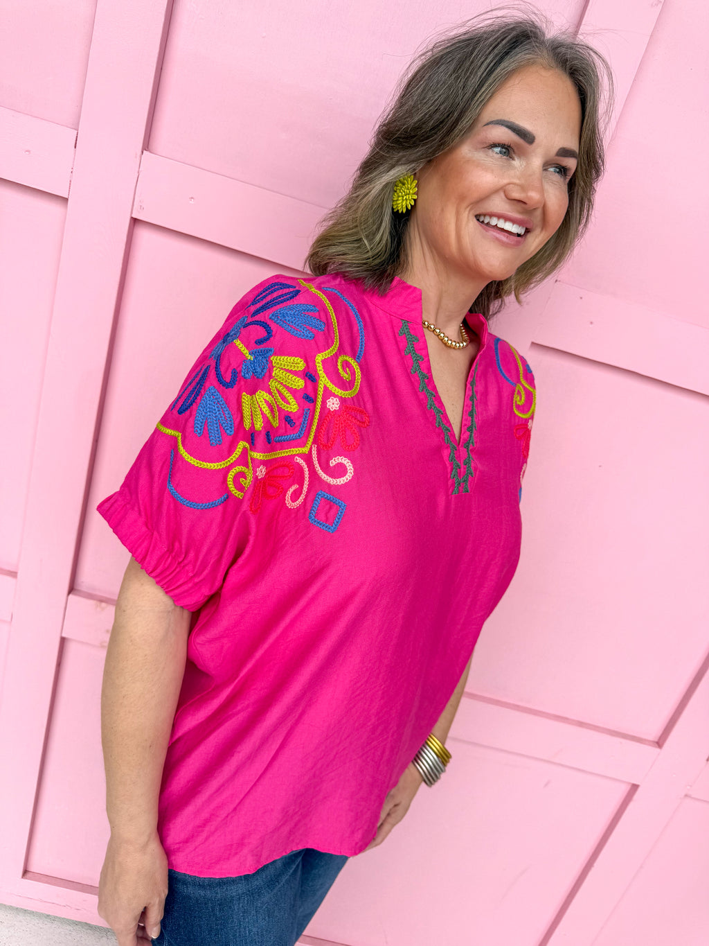 Charming Cues Top - Fuchsia