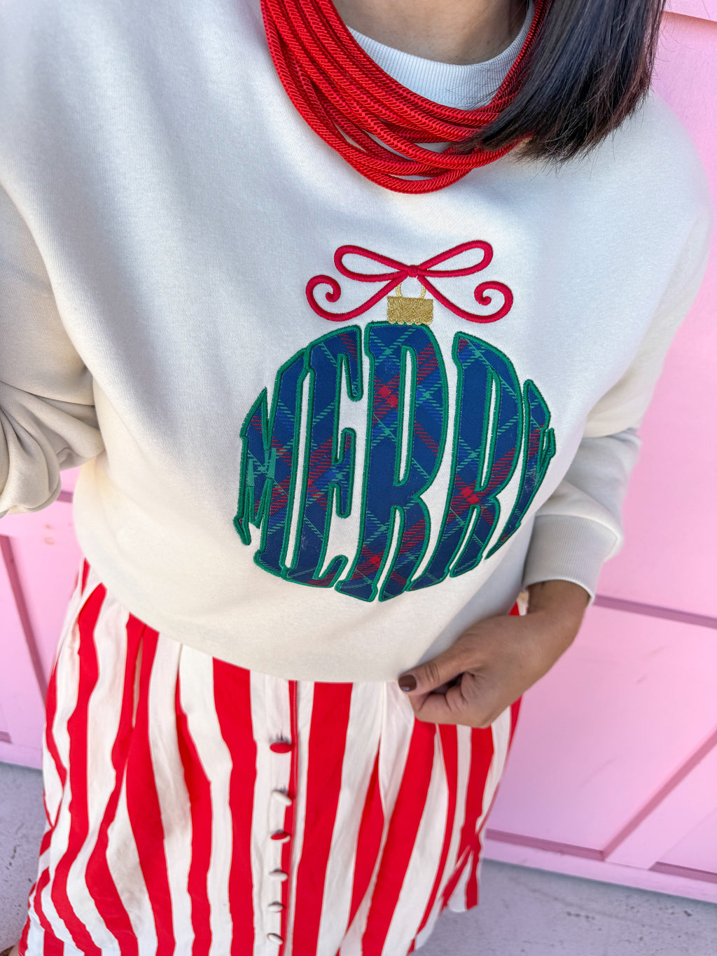 Merry Ornament Sweatshirt - Oatmeal