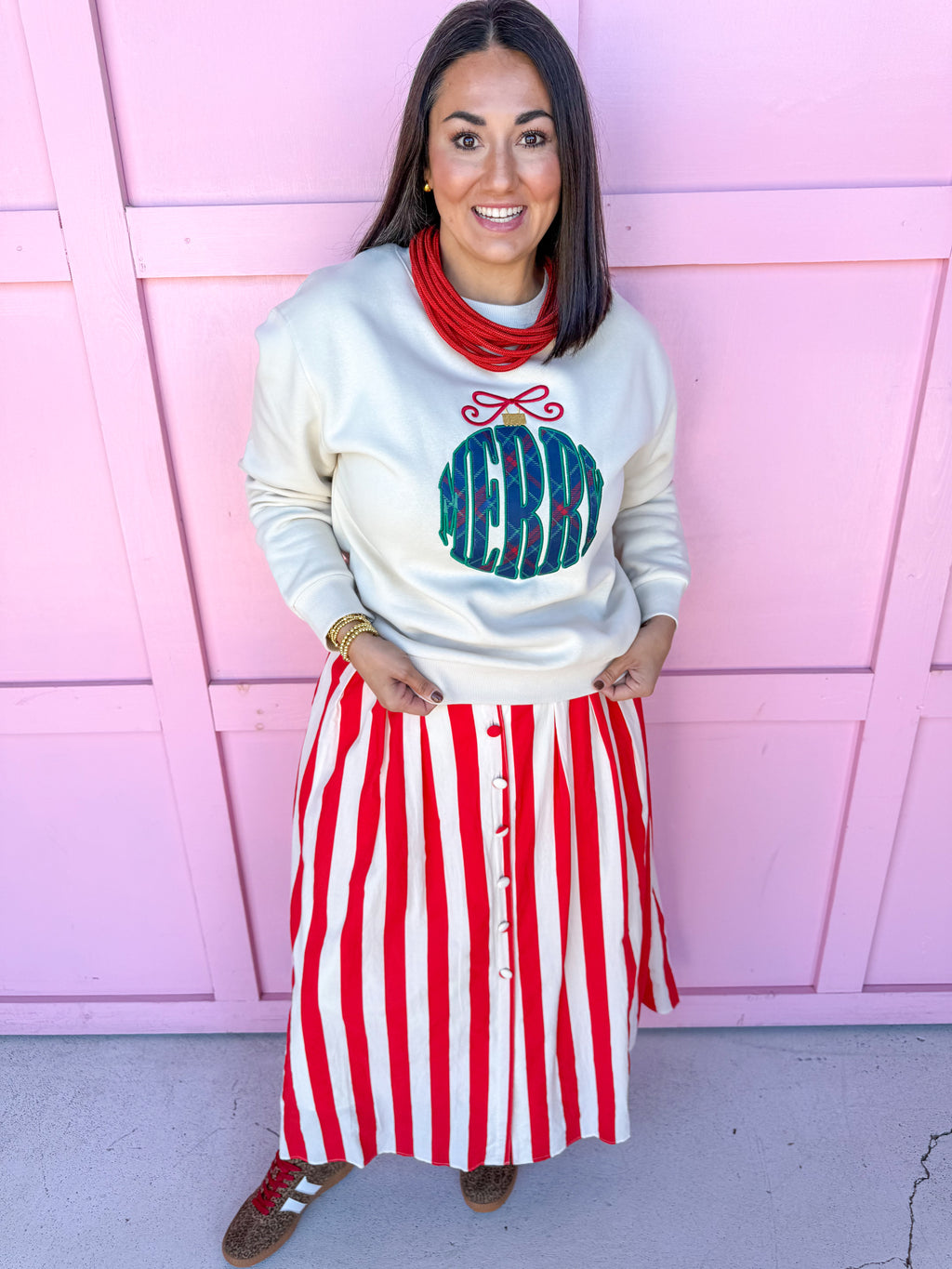 Merry Ornament Sweatshirt - Oatmeal