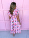 pink floral pattern vneck ruffle sleeves lined pockets womens boutique jincy's
