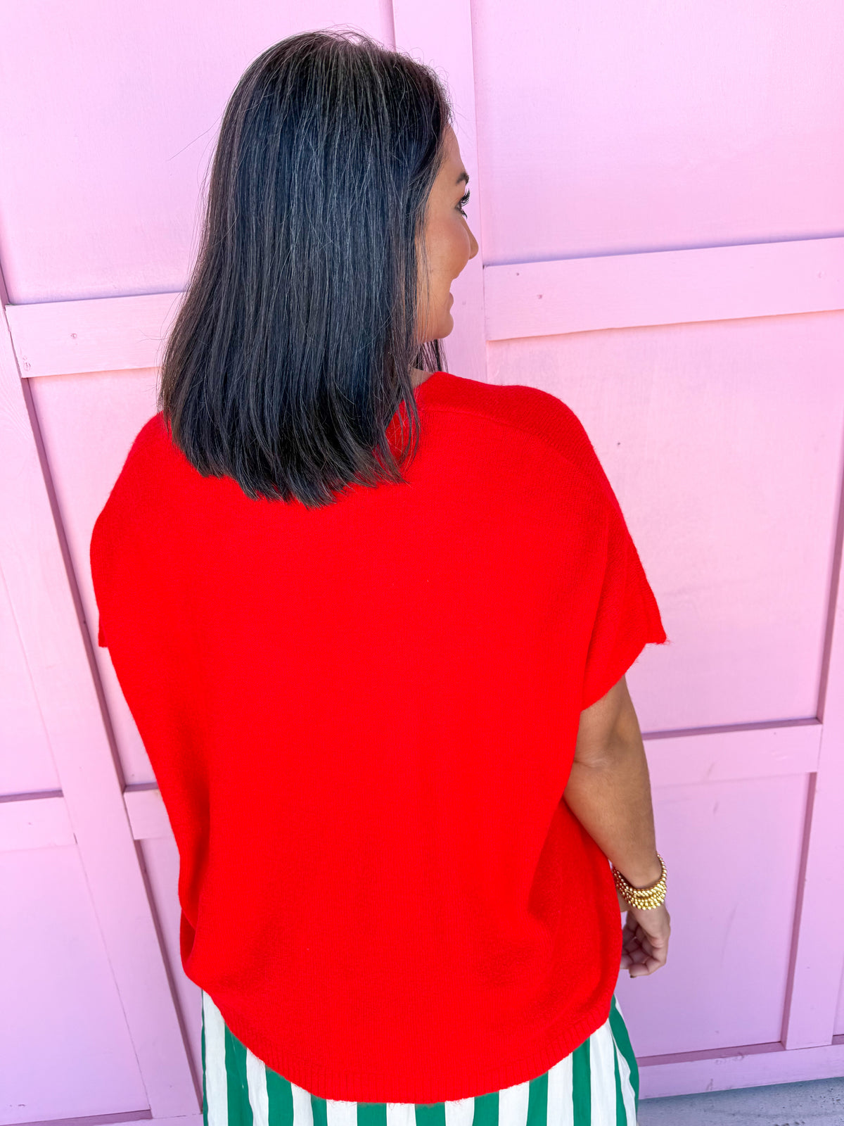 Put Together Oversized Knit Top - Red