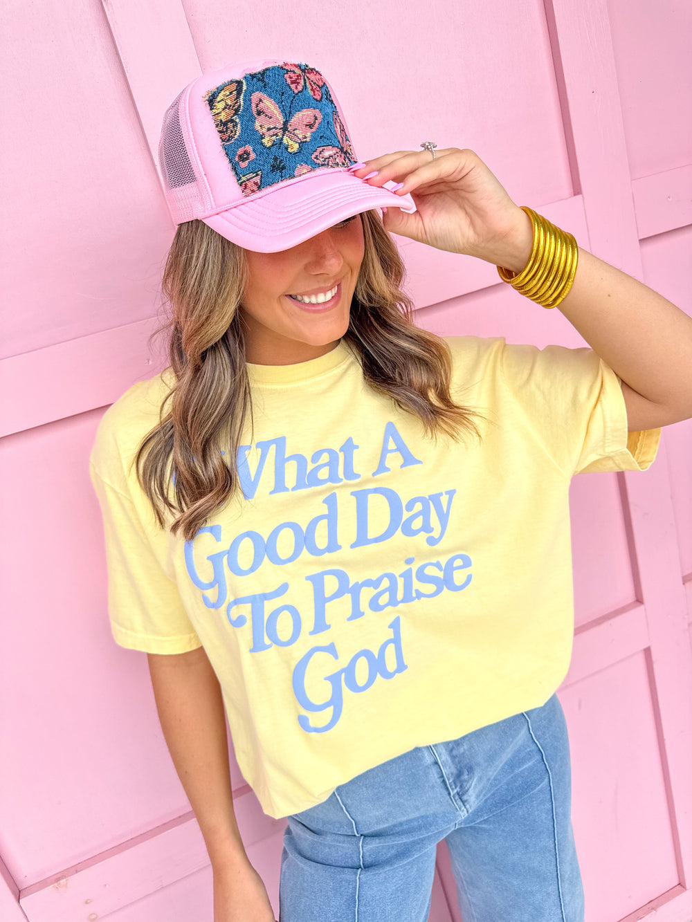 Praise God Tee - Butter Yellow