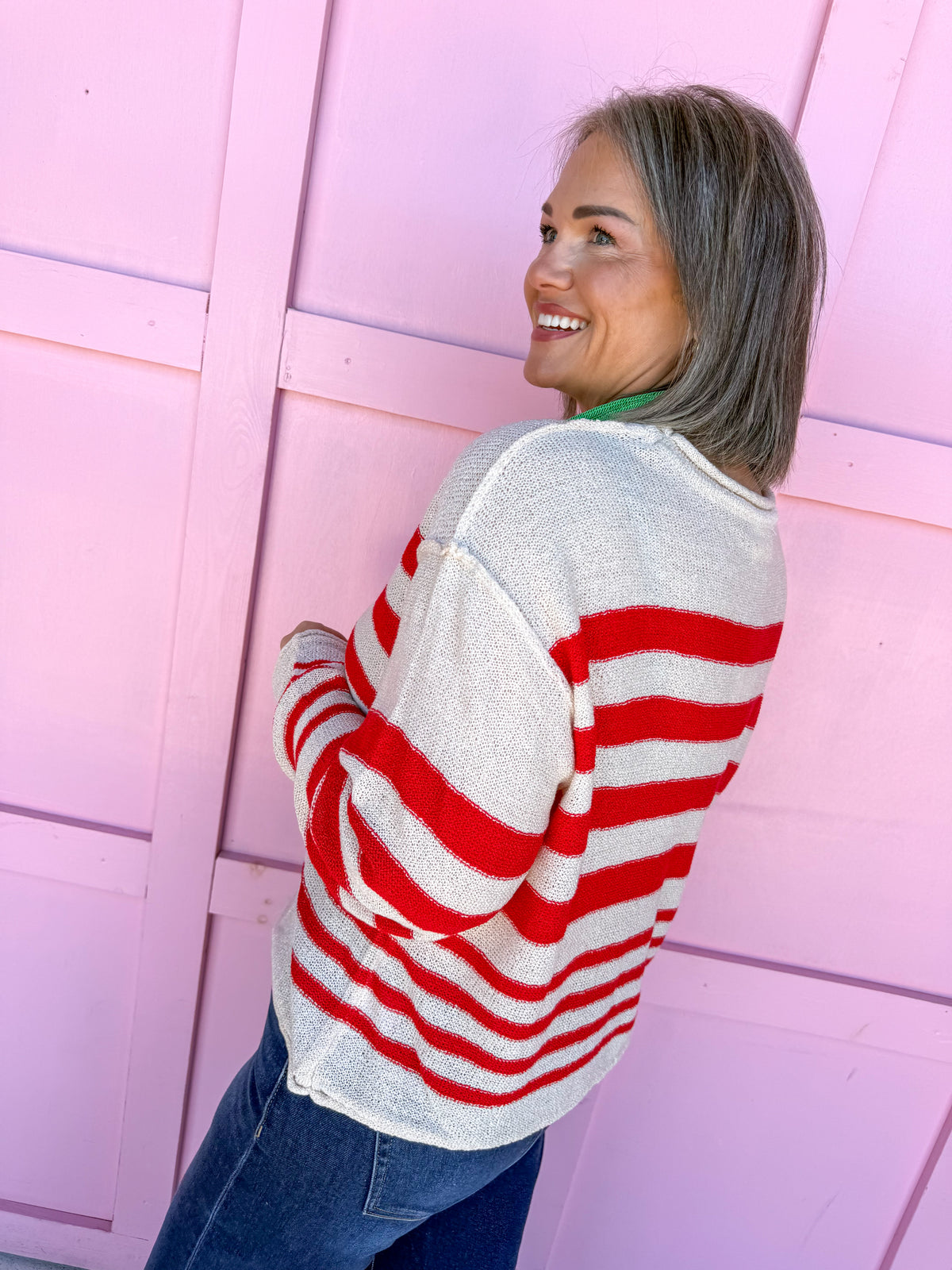 Stripe Society Sweater - Red