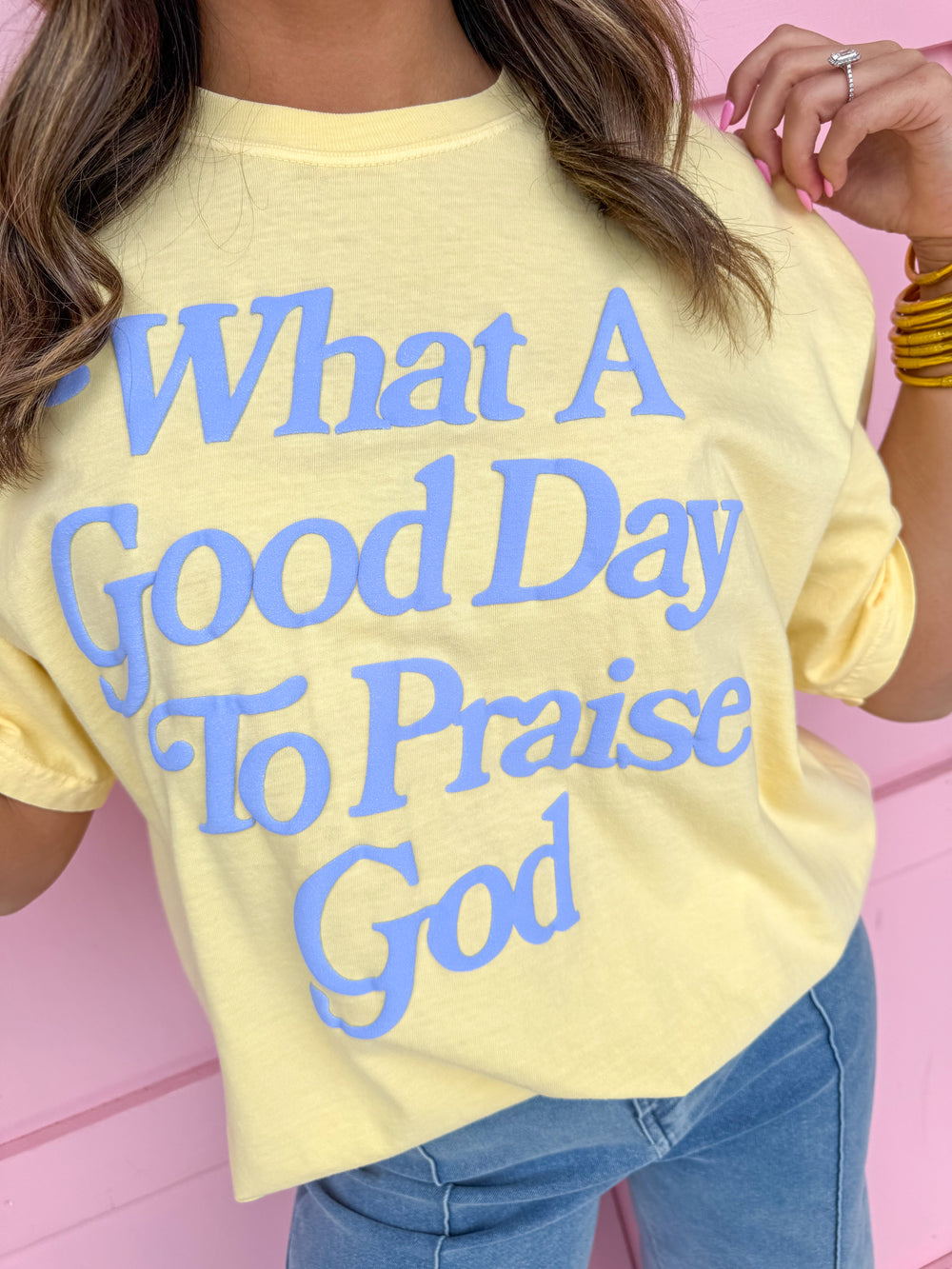 Praise God Tee - Butter Yellow