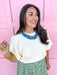 ribbed crew neckline off white ivory short sleeve lightweight womens boutique jincy's