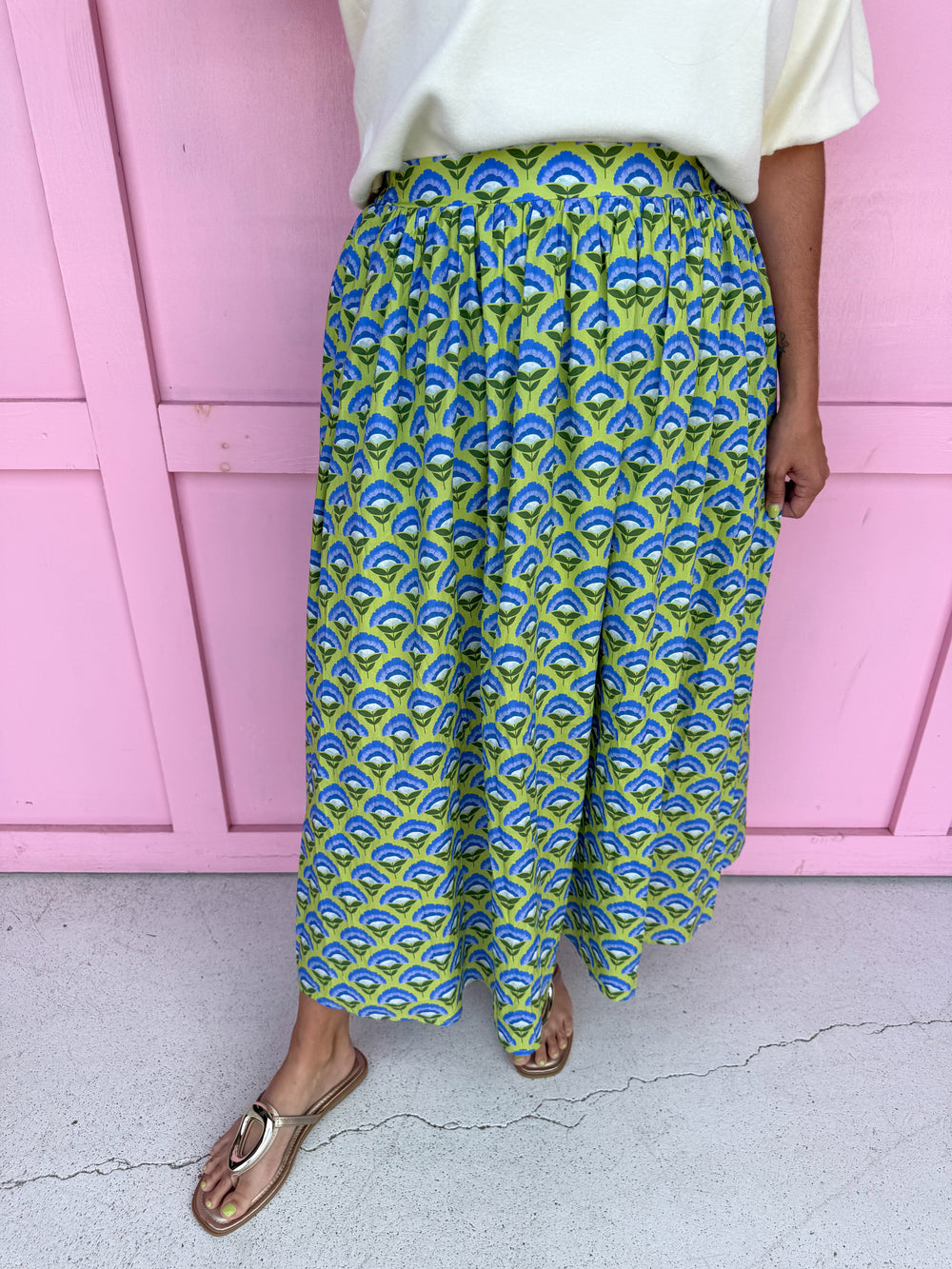 green blue floral skirt pockets lined womens boutique jincy's 