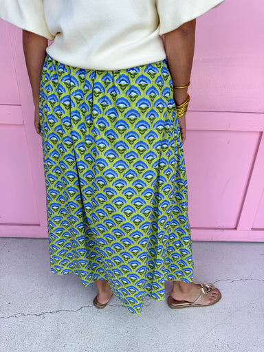 green blue floral skirt pockets lined womens boutique jincy's 