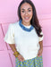 ribbed crew neckline off white ivory short sleeve lightweight womens boutique jincy's