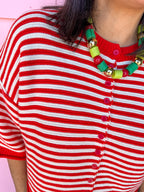 Striped To Perfection Top - Red