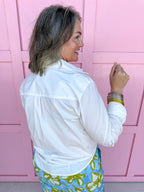 Jincy's Women's Boutique Classica White Button Up Collared Shirt plus size 