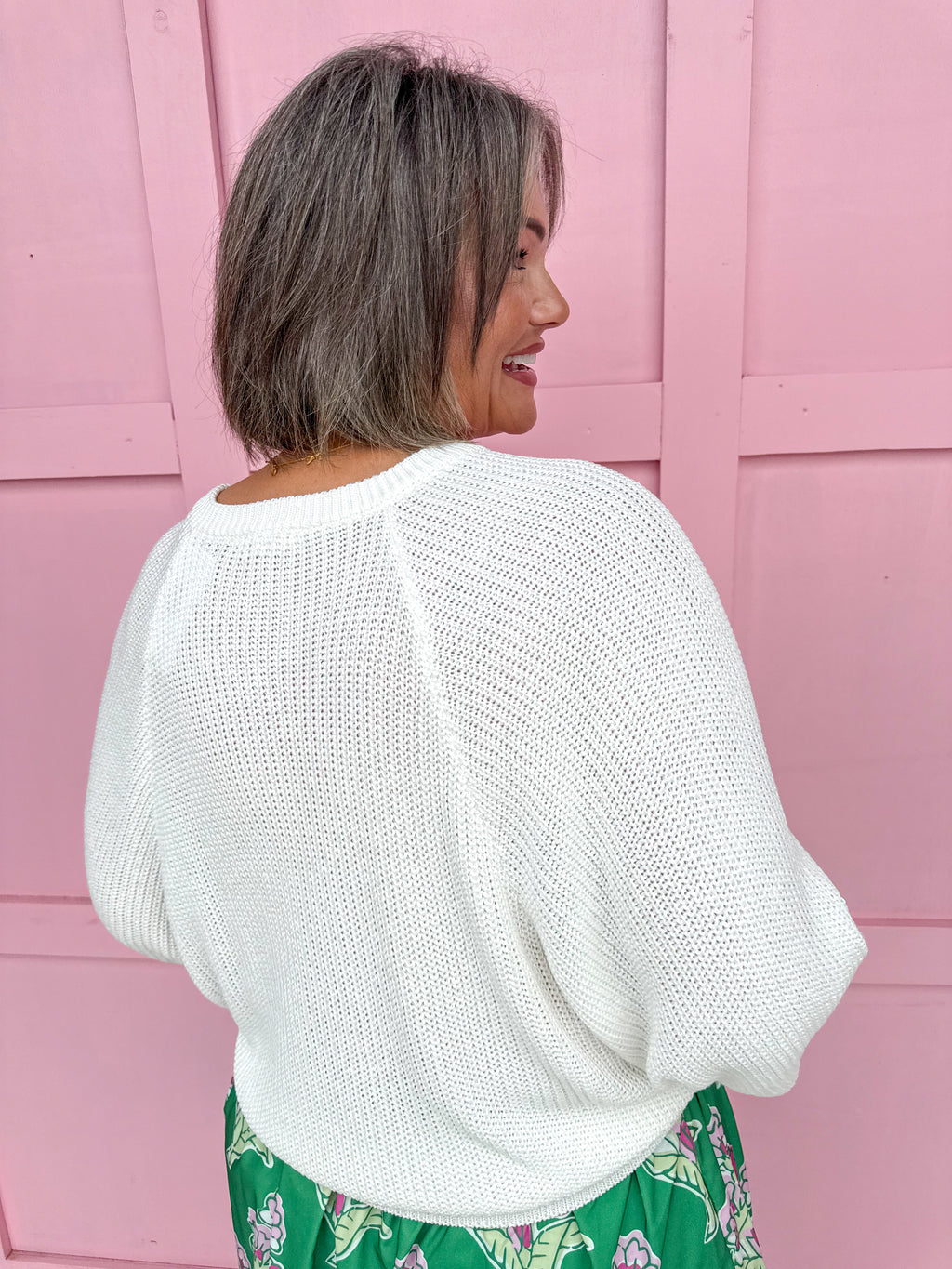 Golden Touch Knit Top - White