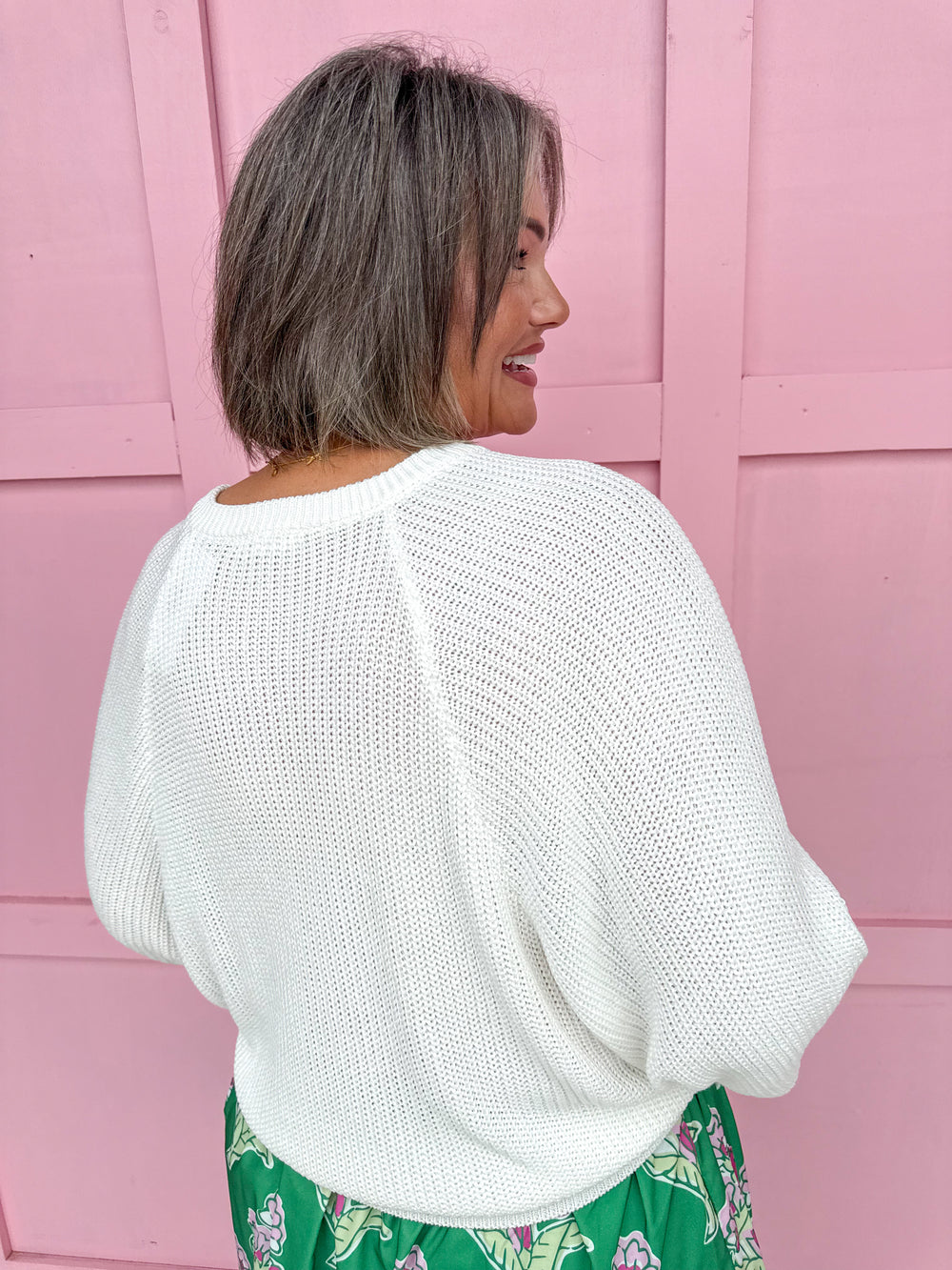 Golden Touch Knit Top - White