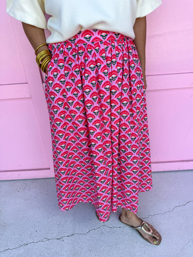 pink floral skirt pockets lined womens boutique jincy's 