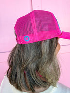 Tucker's Trucker hat womens boutique pink blue white polka dots jincy's