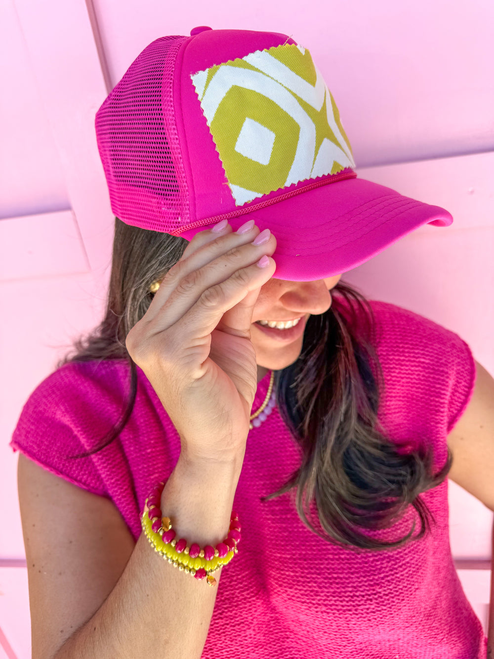 Tucker's Truckers | Kiwi Cutie - Pink/Chartreuse