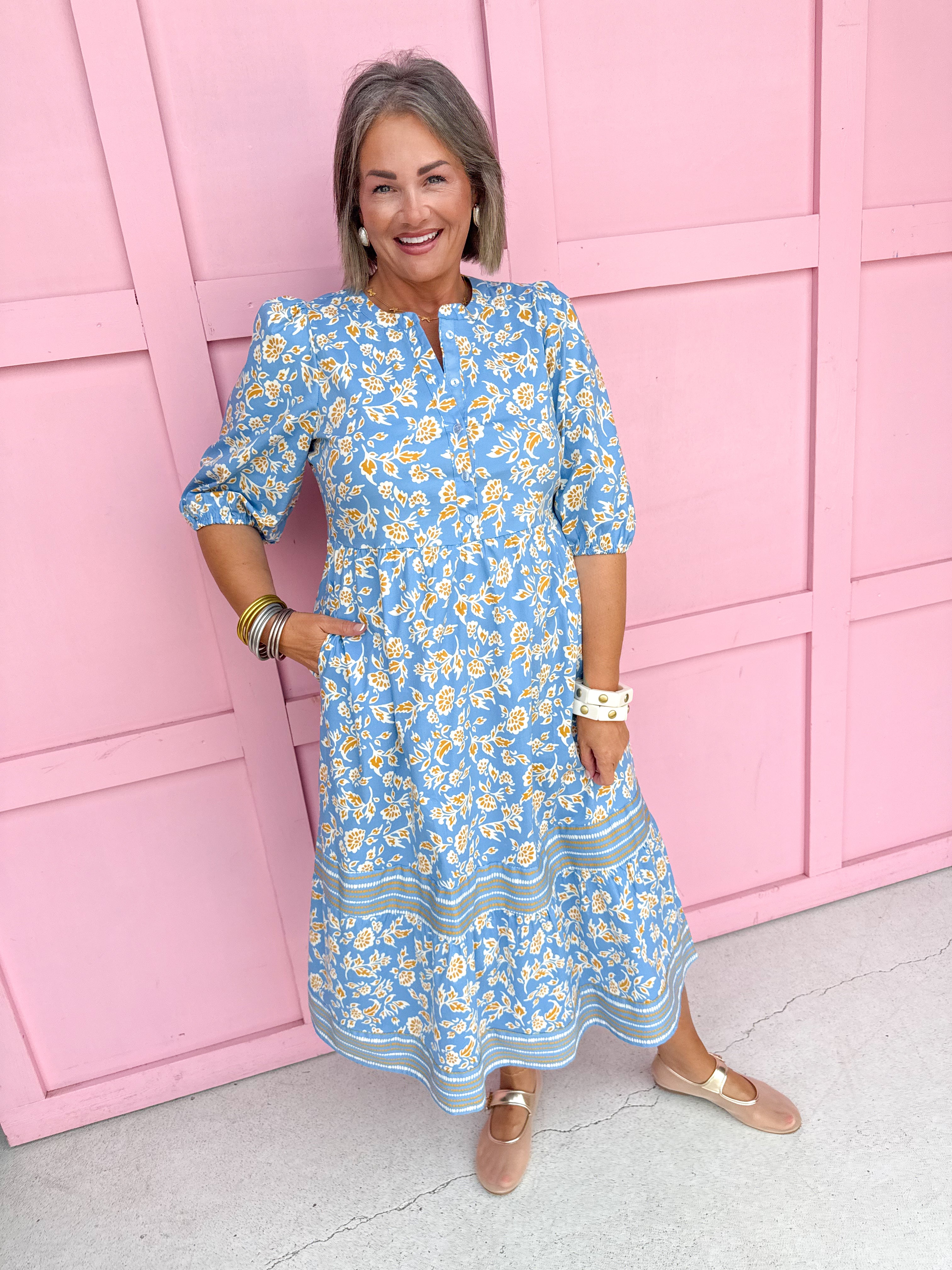 Mary Square | Riley Dress - Ivy Script - Gold