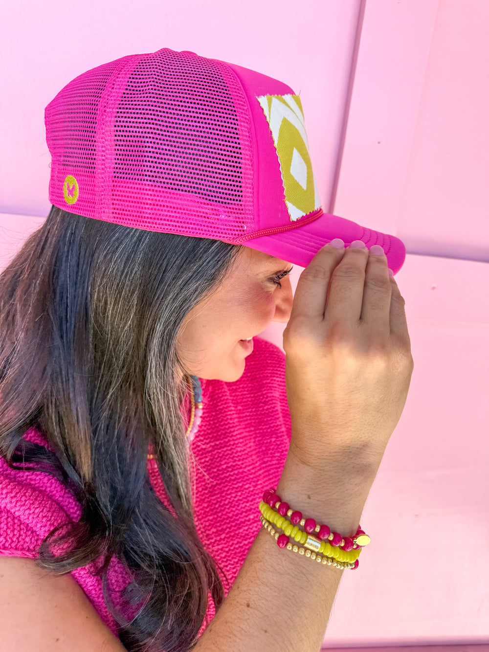 Tucker's Truckers | Kiwi Cutie - Pink/Chartreuse
