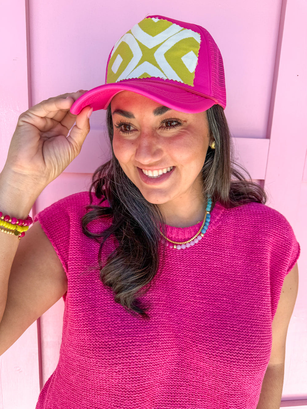Tucker's Truckers | Kiwi Cutie - Pink/Chartreuse