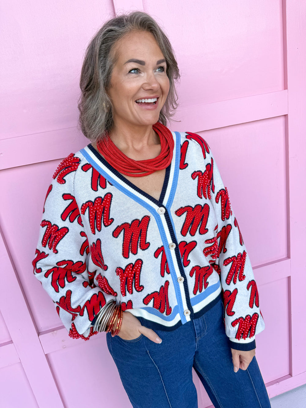 QUEEN OF SPARKLES | Ole Miss® Knit Mascot Cardigan