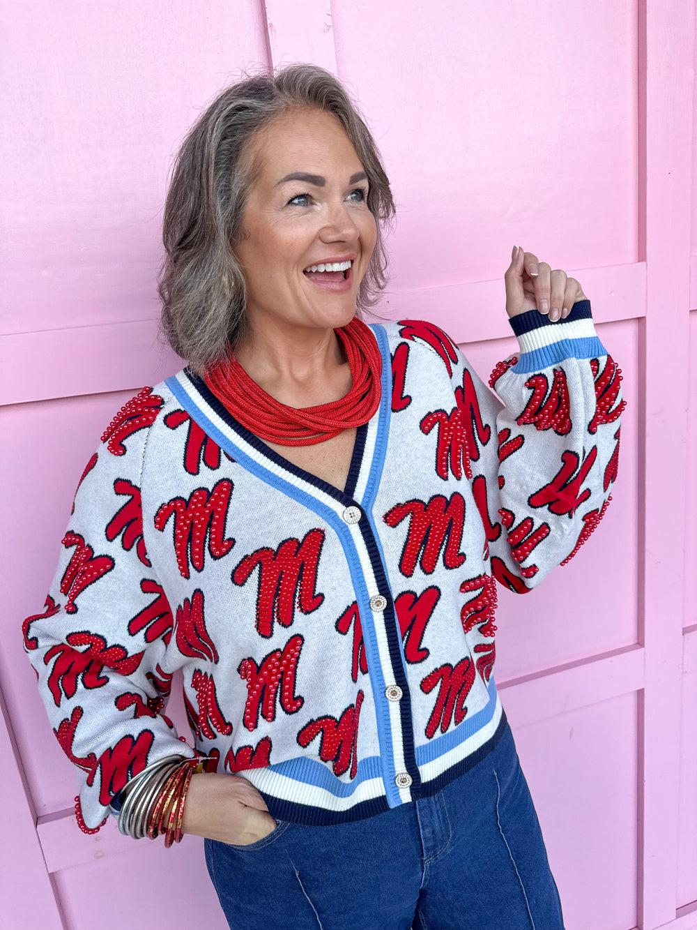 QUEEN OF SPARKLES | Ole Miss® Knit Mascot Cardigan