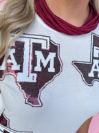 QUEEN OF SPARKLES | Texas A&M® Midi Tee Dress