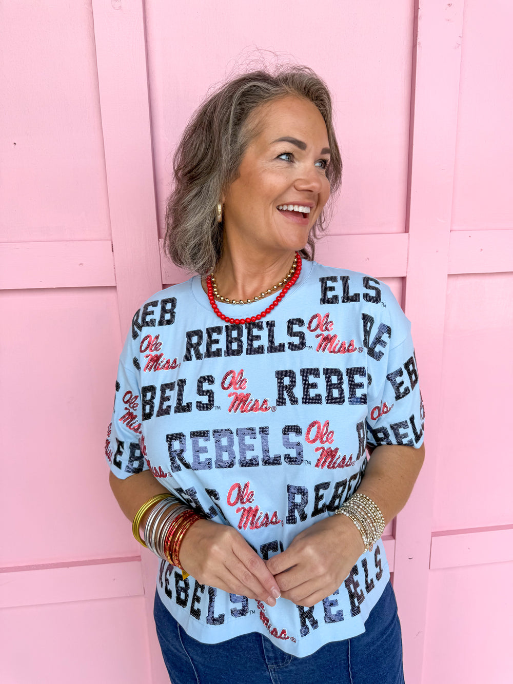 Stewart Simmons | Sequin Repeat Tee - Ole Miss®
