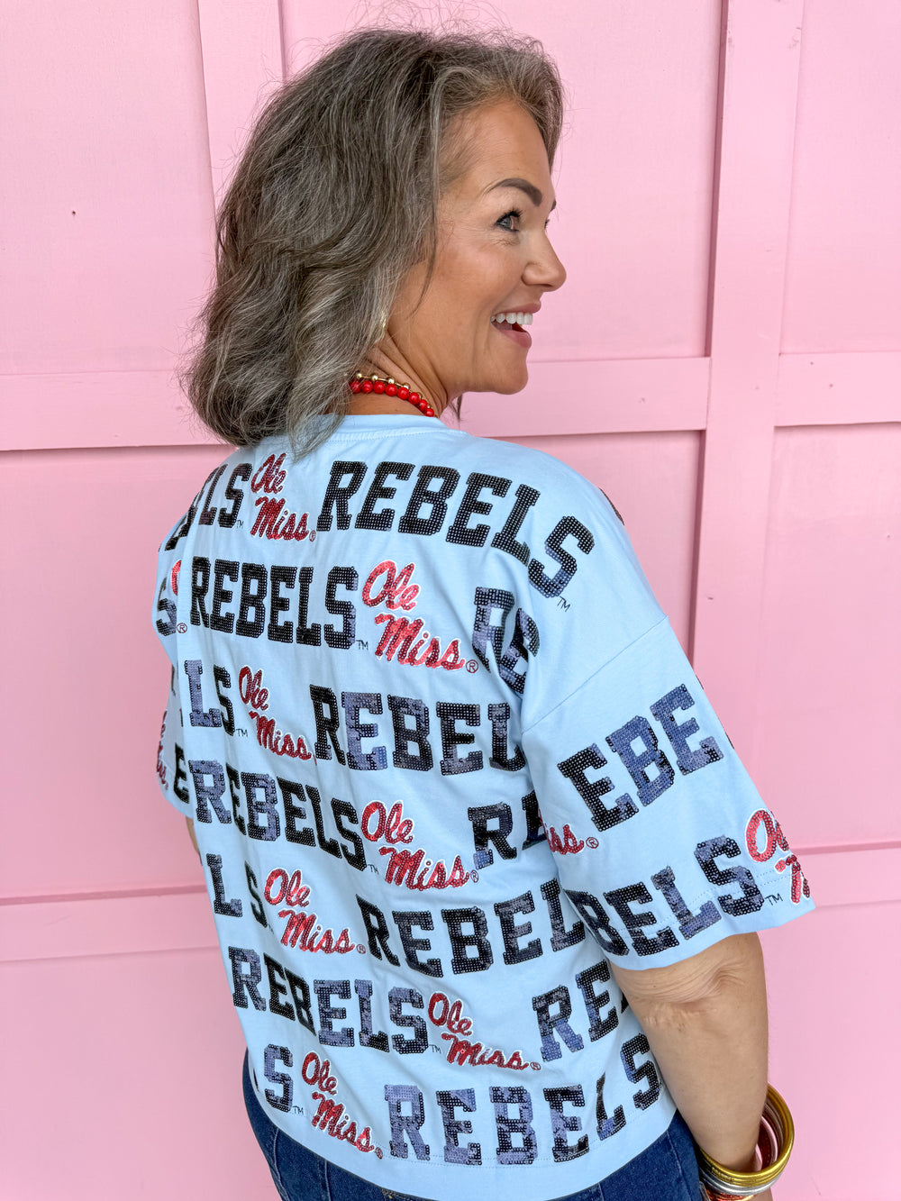 Stewart Simmons | Sequin Repeat Tee - Ole Miss®