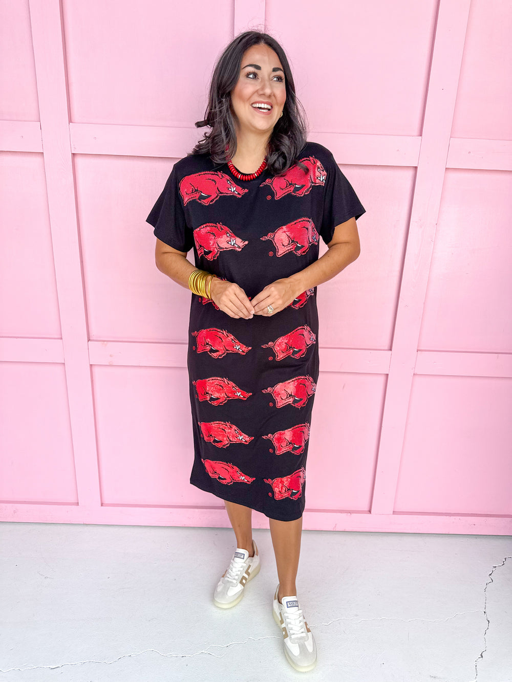 QUEEN OF SPARKLES | Arkansas® Mascot Midi Tee Dress