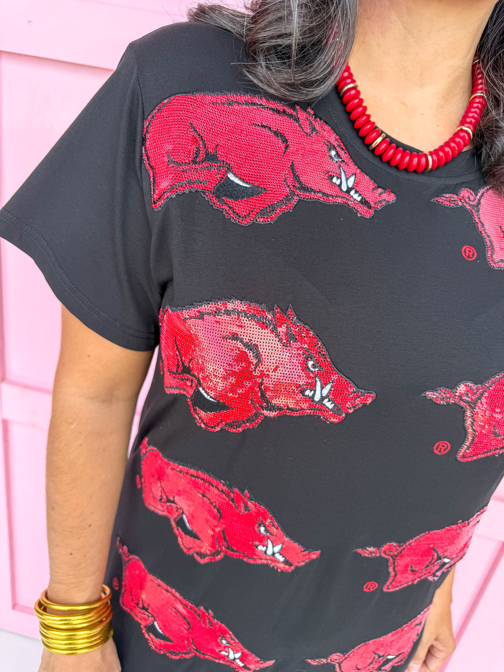 QUEEN OF SPARKLES | Arkansas® Mascot Midi Tee Dress