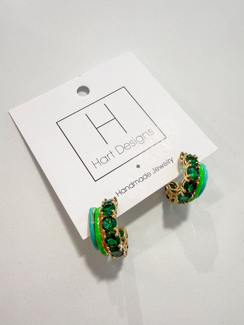 Hart Designs | Bold Emerald Triple Hoops